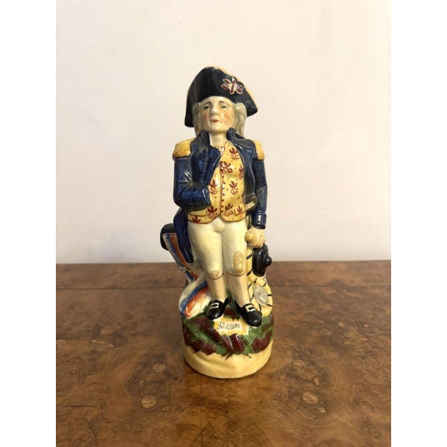 Wonderful antique 19th century Lord Nelson toby jug, having a quality 19th century toby jug, with Lord Nelson dressed in...