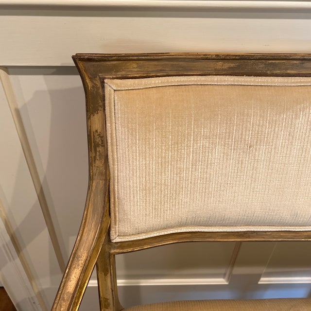 Traditional Neirmann Weeks Silk Velvet Upholstered Annecy Bench For Sale - Image 3 of 8