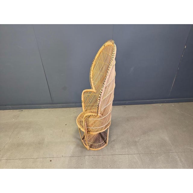 Wood Vintage Wicker Peacock Chair, 1970s For Sale - Image 7 of 14