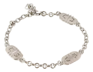 Bvlgari Parentesi 3 Charms 18k White Gold Chain Link Bracelet