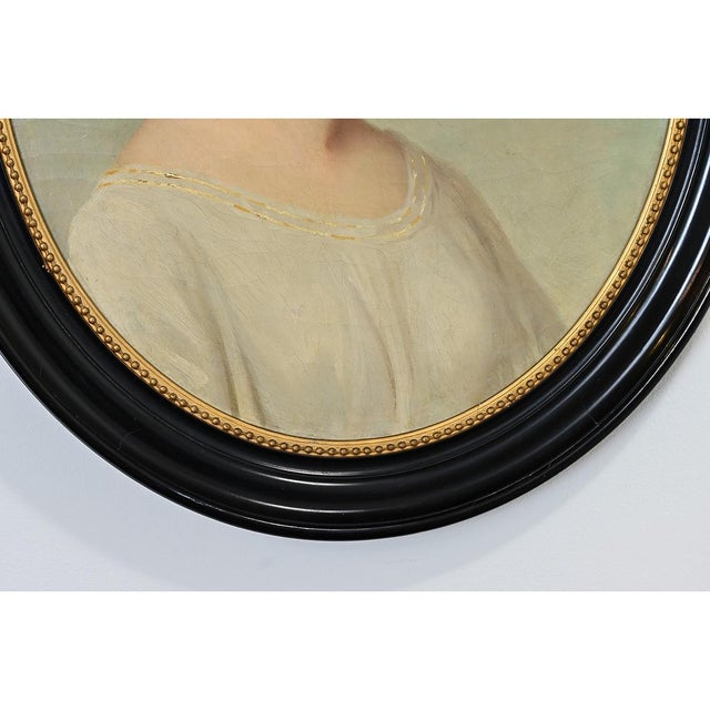 French Late 19th Century Framed Oval Portrait For Sale - Image 4 of 11