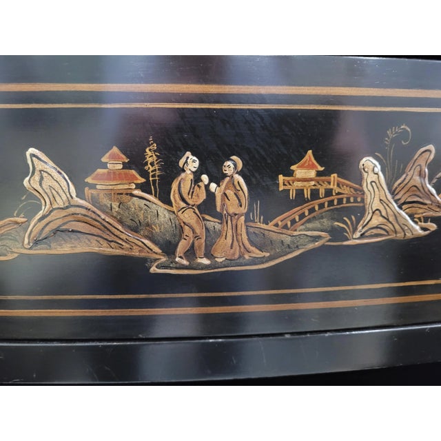 Wood 1940s Mid Century Chinoiserie Cabinet For Sale - Image 7 of 11