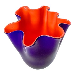 Murano Fazzaletto Handkerchief Vase in the Style of Venini For Sale