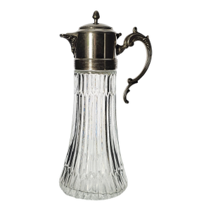 Fb Rogers Italy Cut Glass and Silverplate Decanter Carafe Pitcher – Ornate Vintage Italian Wine Service