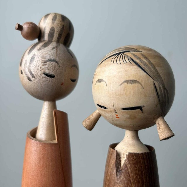 Set of Vintage Sosaku Kokeshi by Miyashita Hajime, Japan., 1960s, Set of 2 For Sale - Image 4 of 11