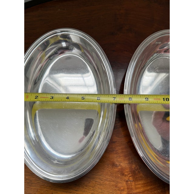 Traditional Pair of Vintage Tiffany & Co. Silver Plated Open Oval Serving Dishes For Sale - Image 3 of 12