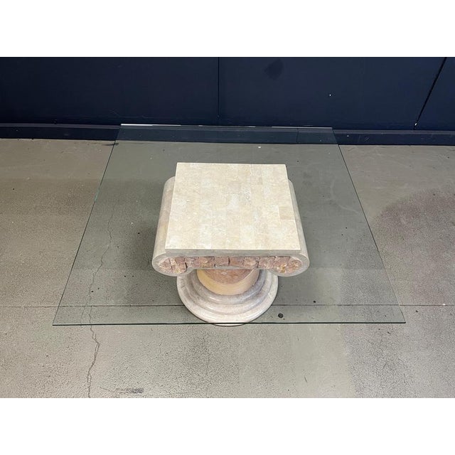 Tesselated Column Coffee Table with Glass by Maitland Smith, 1970s For Sale - Image 4 of 12