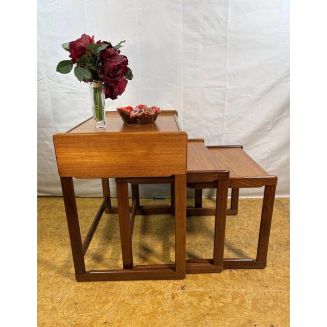 Mid-Century Modern Vintage British Teak Nest of Tables from G-Plan, 1960s, Set of 3 For Sale - Image 3 of 10