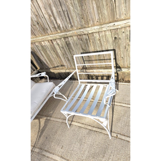 Mid-Century Modern Vintage Wrought Iron Outdoor Patio Seating For Sale - Image 3 of 11
