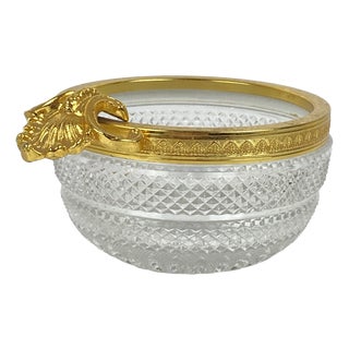 Louis XVI Ashtray in Crystal and Gilt Bronze, 1920s For Sale