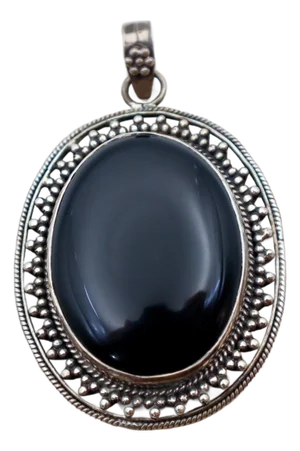 Vintage Onyx Oval With Sterling Silver Detailing