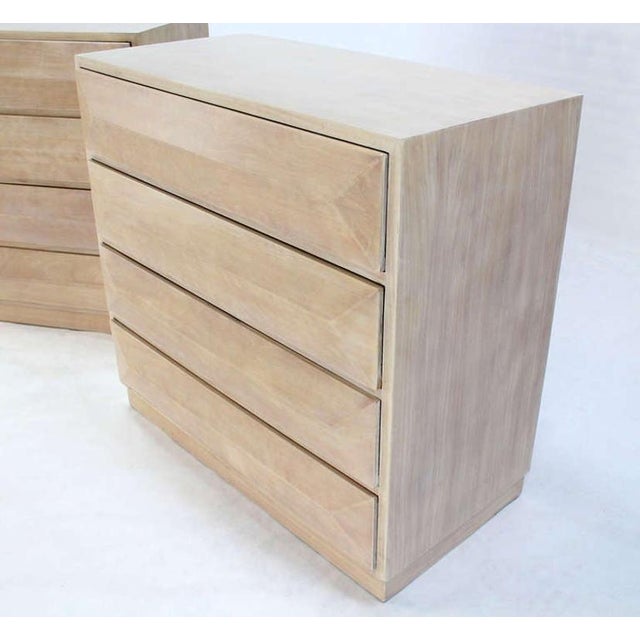 Pair Solid Mahogany Raised Front Mid Century Modern Bleached Bachelor Chest MINT For Sale - Image 9 of 10