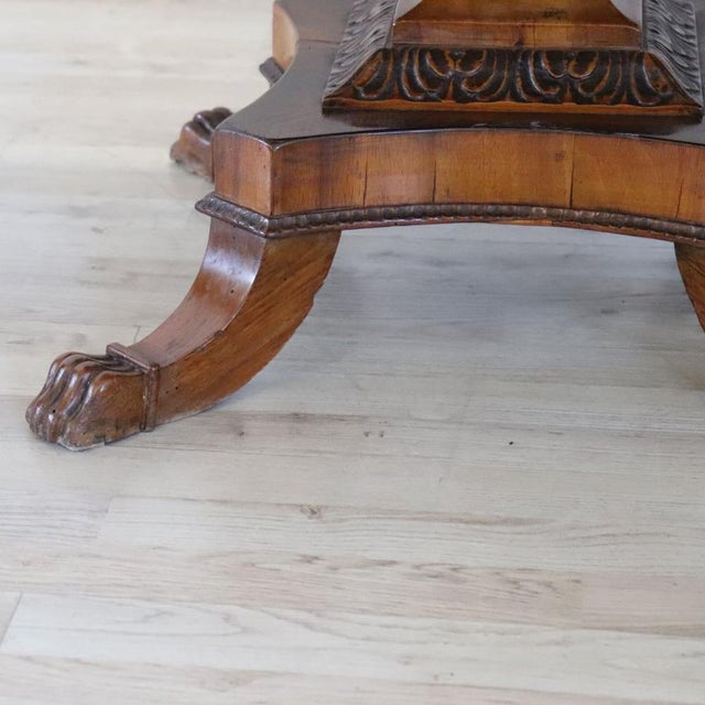 Brown Antique Extendable Walnut Card or Tea Table with Drawer, 1800s For Sale - Image 8 of 16