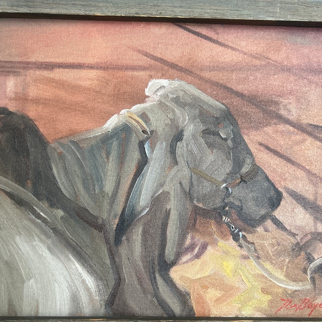1980’s original rustic impressionist sleeping calf painting. Signed. Measures 14x11 / approx 15x12 framed. Check out my...