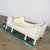 Vintage Sleigh-Style Dog Bed White With Blue Trim & Nail Head Design For Sale - Image 6 of 13