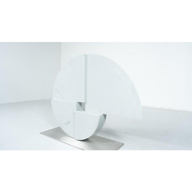 White Large Marble Sculpture by Angelo Mangiarotti for Skipper, Italy, 1980s For Sale - Image 8 of 15