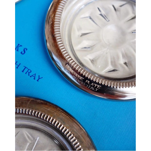 1950s Set of 4 Birks Silver Plate Coasters in Original Box, 1950s For Sale - Image 5 of 7