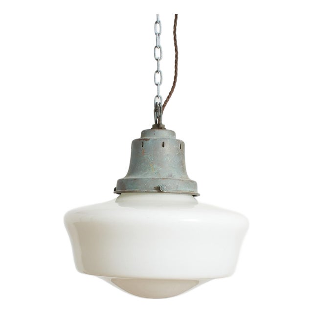 Church Opaline Glass Pendant Light from AS, 1930s For Sale