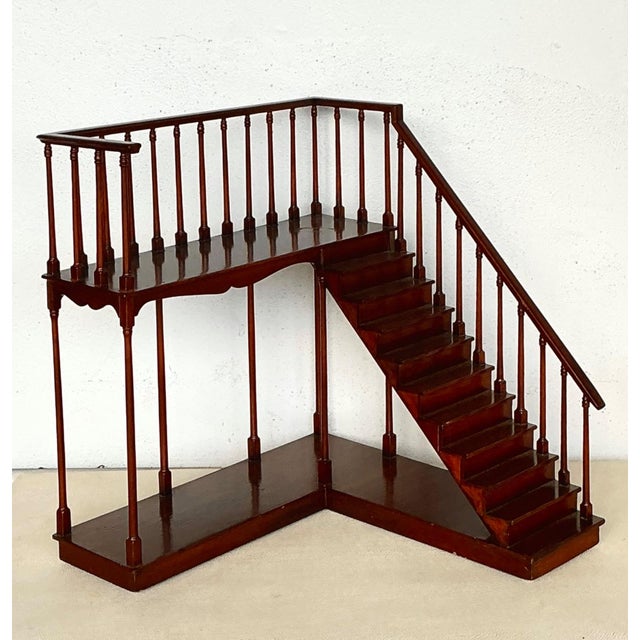 This exquisite architectural staircase model is a masterwork of miniature craftsmanship, likely created as an apprentice...