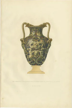 Delange, Majolica Vase of Adolphe De Rothschild, 1869, Paper