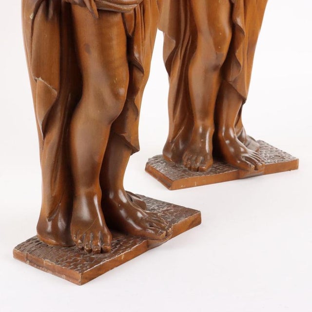 Modern Female Figures in Walnut, 1970s, Set of 2 For Sale - Image 5 of 11