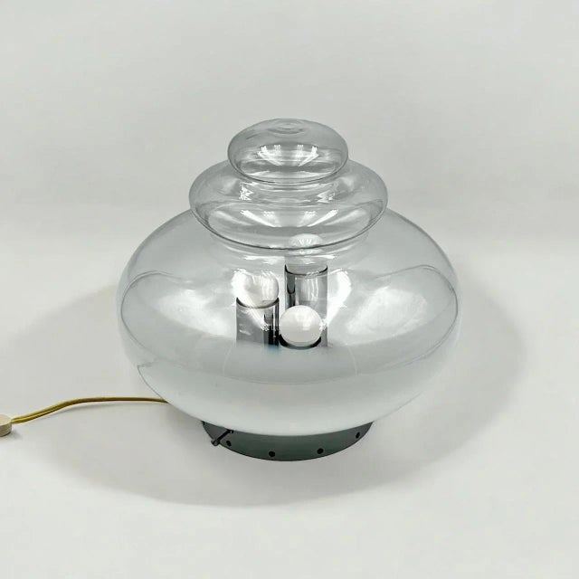 Metal Large Space Age UFO Flying Saucer Table Lamp, Italy, 1960s For Sale - Image 7 of 11