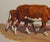 Fred Darge "Cow and Calf" Brown and White Abstract Impressionist Painting of Cows, Mid-20th Century For Sale - Image 10 of 11