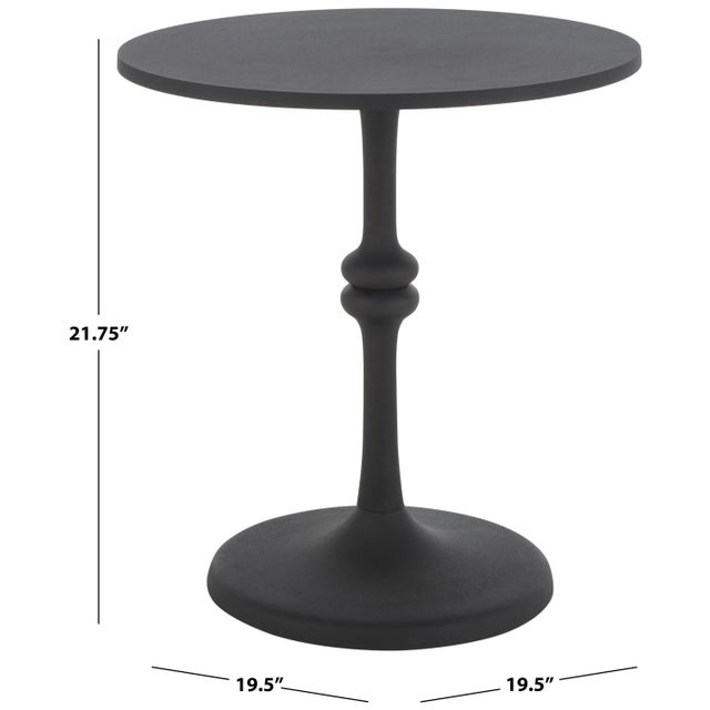 Traditional Ciri Round Accent Table in Black For Sale - Image 3 of 6