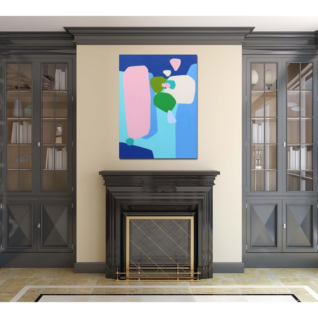 Textile Spring Fling 2 - Large Colorful Abstract Painting Original Artwork by Julie Naima For Sale - Image 7 of 9