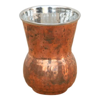 Small Hammered Copper Tin Lined Tumbler For Sale