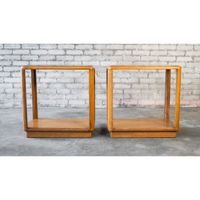 Dunbar Furniture Vintage Edward Wormley for Dunbar Amber Side Tables - A Pair For Sale - Image 4 of 17