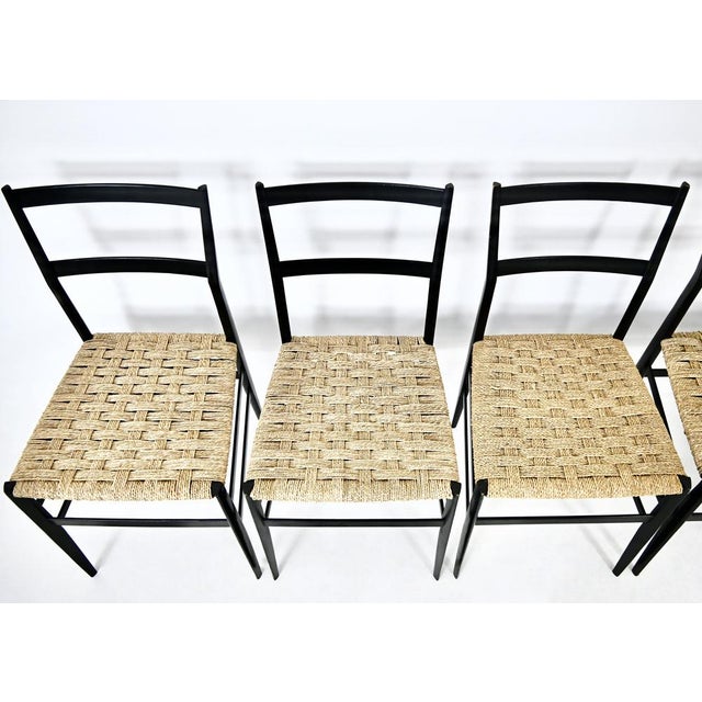 Beige Superleggera Chairs attributed to Gio Ponti for Cassina, 1950s, Set of 6 For Sale - Image 8 of 14