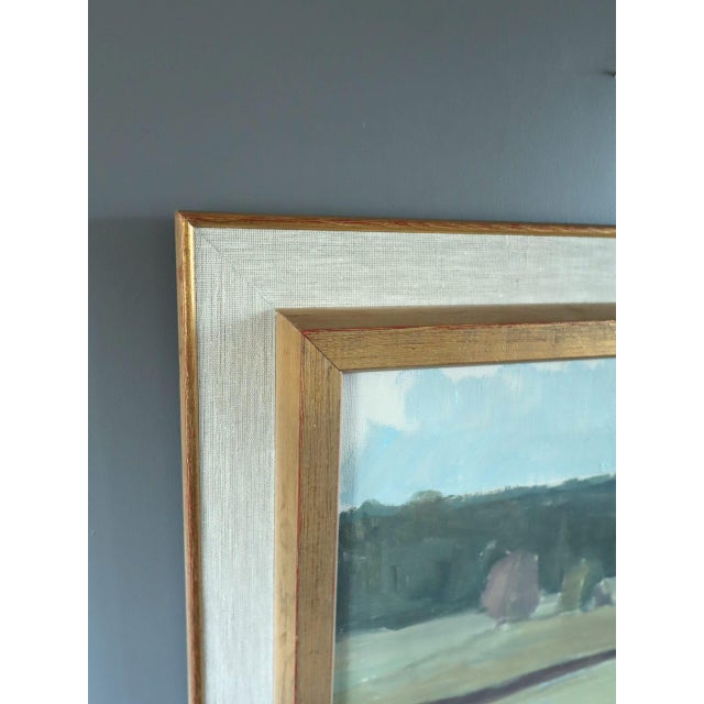 Mid 20th Century 1959 Mid-Century Modern 'Fields at First Light' Vintage Swedish Original Landscape Oil Painting, Framed For Sale - Image 5 of 12