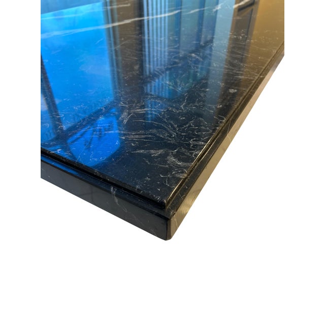 1980s Bullnose Double Ogee Marble Table For Sale - Image 4 of 6