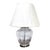 Mid Century Clear Glass Lamp, Signed For Sale