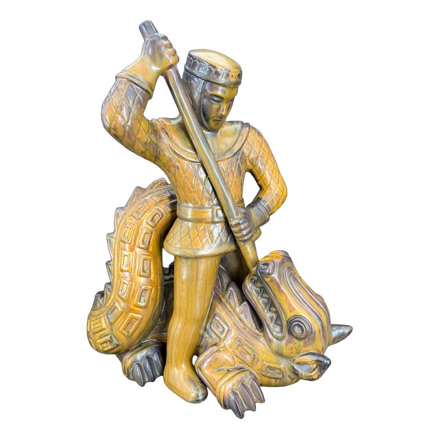 Gunnar Nylund, Saint George and the Dragon, 1950s, Stoneware For Sale