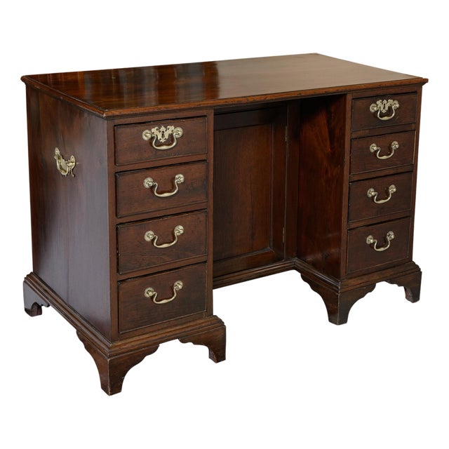 Late 19th Century English Mahogany Kneehole Desk For Sale