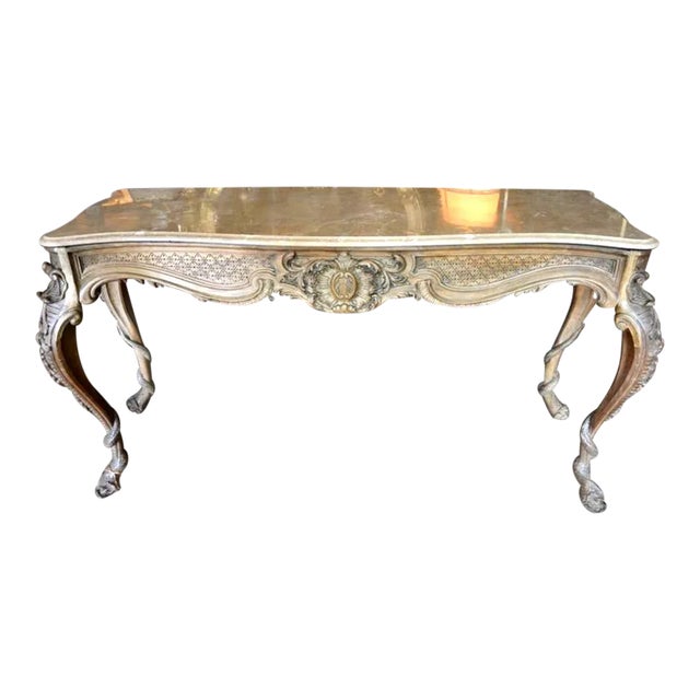 19th C. Italian Console With Marble Top For Sale