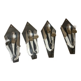 Vintage 1980s Jean-Marie Patois "Esotismo" Flatware Set - Service for 4 With Original Signed Pouches - 12 pcs For Sale