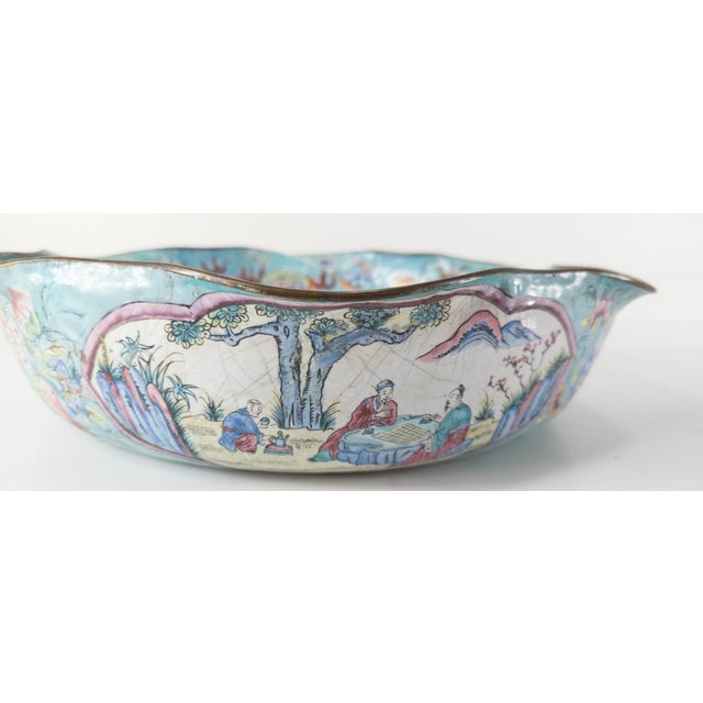 Chinese Baby Blue Peking Enamel Dragon Bowl For Sale - Image 10 of 13