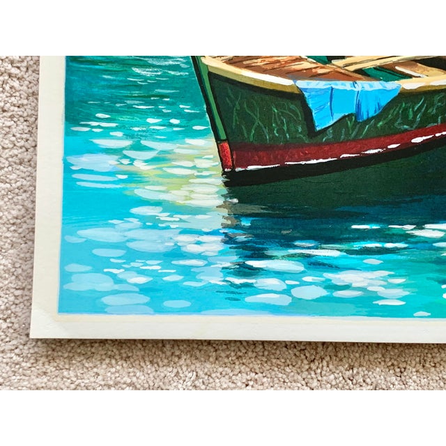 Lovely vintage Seriolithograph by Anatoly Metlan. Signed and numbered 358/495. Titled “Fisherman Village”. Large size that...