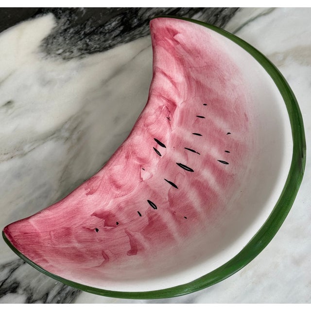 Italian Made in Italy Watermelon Slice Decorative Plate For Sale - Image 3 of 9