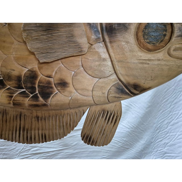 Carved Flounder Trade Sign "Fresh Fish" For Sale - Image 10 of 12