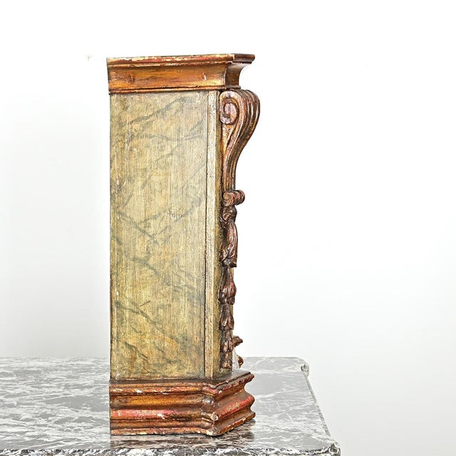 Brown Portuguese 18th Century Polychrome Parcel Gilt Altar For Sale - Image 8 of 11