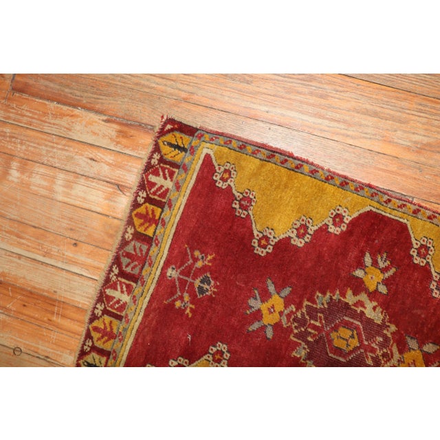 Abstract Antique Turkish Yastik Rug, 1'9'' X 2'8'' For Sale - Image 3 of 4