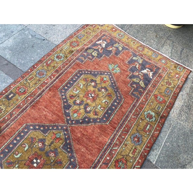 Nomadic Vintage Handmade Rug- 3′8″ × 7′4″ For Sale - Image 6 of 11