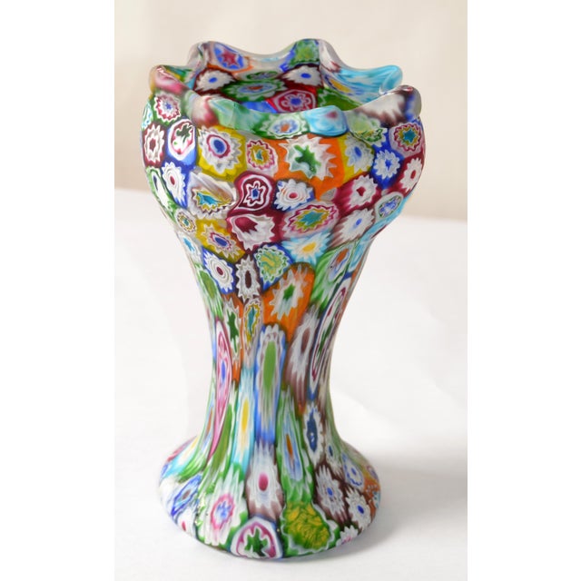 Barovier & Toso 1960s Italian Blown Glass Colorful Millefiori Vase Mid-Century Modern Boho Chic For Sale - Image 4 of 13