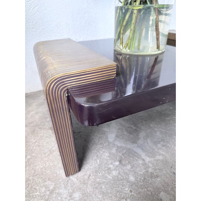 Art Deco Lacquered and Brass Coffee Table, 1950s For Sale - Image 16 of 18
