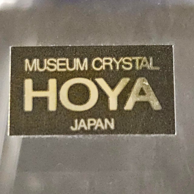 Hoya Imperial Japanese Faceted Cobalt and Clear Crystal Vase Modernist Design For Sale - Image 10 of 10