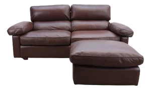 Set of Sofa and Stool in Leather by Tito Agnoli for Poltrona Frau
